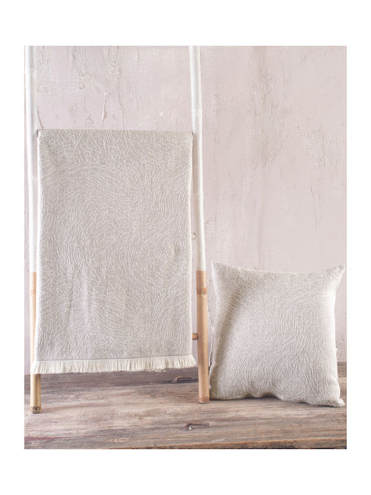 Rythmos Terrain Armchair Throw Jacquard 180x160cm Ecru