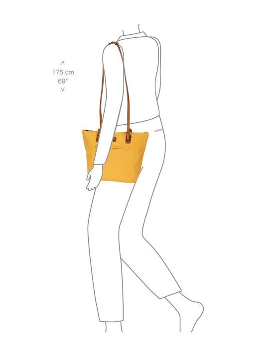Leder Damen Schultertasche Gelbe