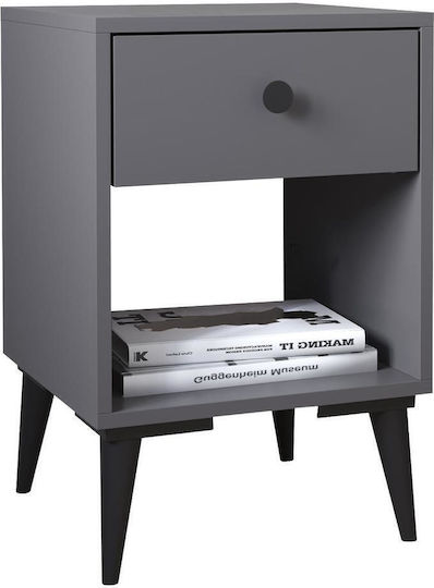 Amari Wooden Bedside Table Gray 43x43x67.5cm