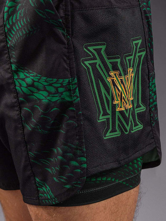 Sport Herren Shorts Schwarz/Grün/Gold