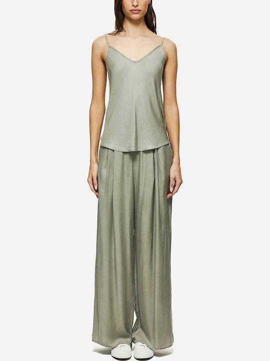 Damenhose in Breit Bein Stil Vintage Blau
