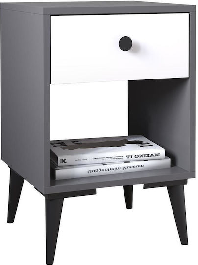 Amari Wooden Bedside Table Gray 43x43x67.5cm