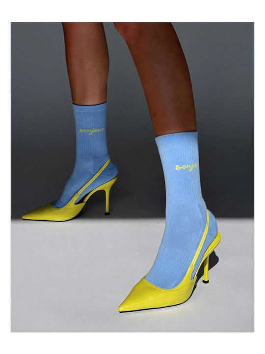 Club Γυναικείες Κάλτσες Light Blue/yellow