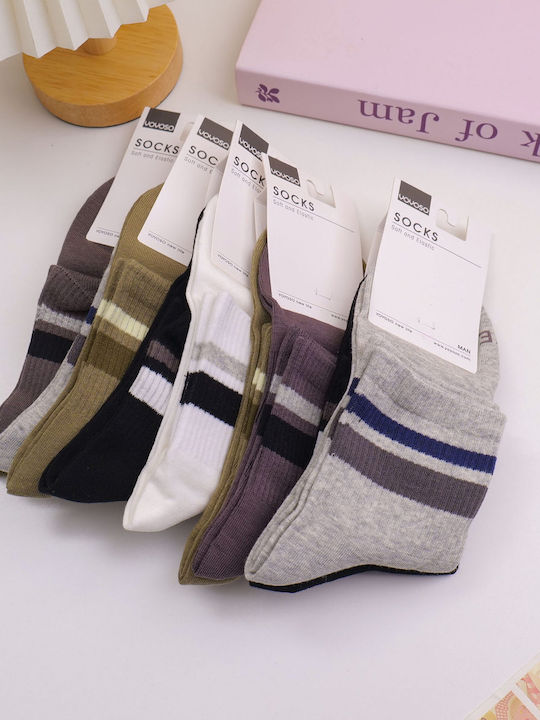 Herren Socken Mit Mustern Weiß-Schwarz 2Pack