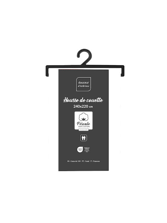 Bettbezug Übergröße 220x240 L-c Perkal Weiß