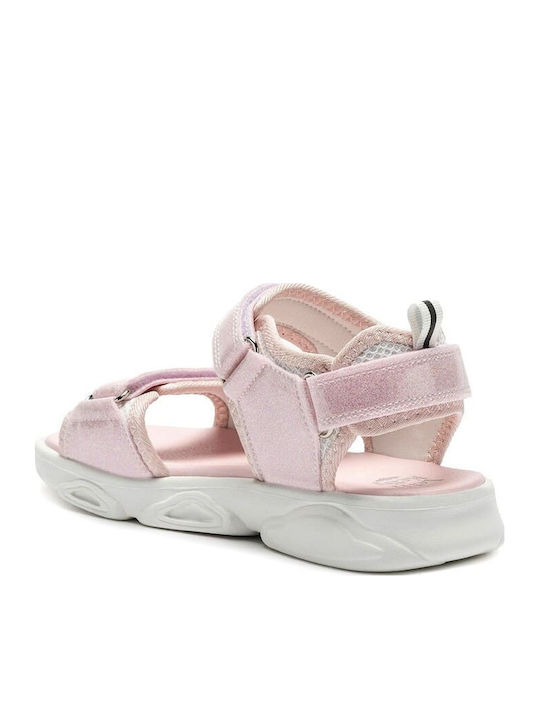 Kids' Sandals with Hoop & Loop Closure and Lights Pink
