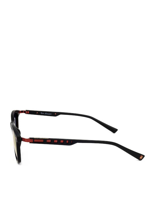 Tonino Lamborghini Unisex Γυαλιά Ηλίου με Μαύρο Σκελετό και Κόκκινο Φακό