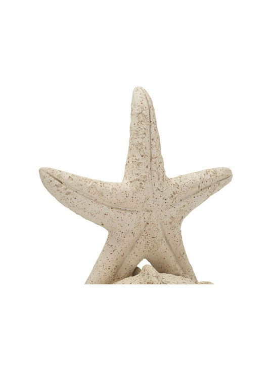 Decorative Seashell Starfish Polyester Ecru Color 18x13x21.2cm