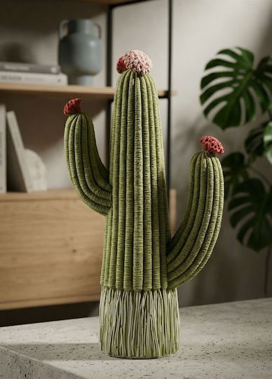 Decorativ Cactus Poliester 13x7x25 cm