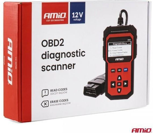 Amio Διαγνωστικό Αυτοκινήτου Obd 2 Τύπου V311 Τάση Λειτουργίας 8-15v Οθόνη Lcd 128x64 Pixels Επιβατικά Αυτοκίνητα 1 Τεμ 04730/am Amio 04730/am