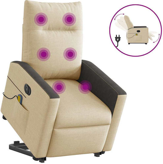 Relax with Footstool 50x54x100cm Cream Relax with Footstool 50x54x100cm Cream