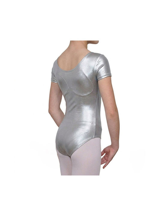 Kinder-Tanzbekleidung Kurzes Ärmeln Kinder Silber Lycra