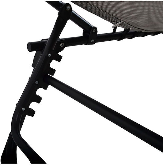 Ankor Grey Foldable Metallic Beach Sunbed 190x60x35cm