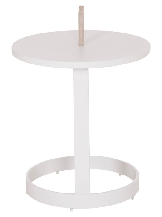 Auxiliary Table for Small Outdoor Spaces Aluminum Foldable Mino White 47x47x53cm