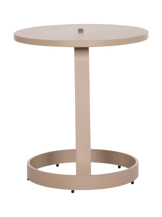 Masă Laterală pentru Spații Exterioare Mici din Aluminiu Pliabilă Mino Cappuccino 47x47x53cm
