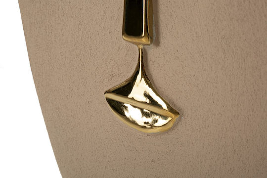 Mauro F Wall Decor Lagos Beige Made of Ceramic Material 39.5x6.5x25cm