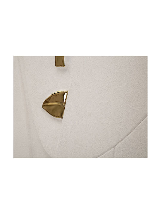 Mauro F Wall Decor Nairobi White Made of Ceramic Material 49.5x6.5x23.5cm