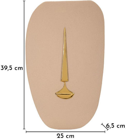 Mauro F Wall Decor Lagos Beige Made of Ceramic Material 39.5x6.5x25cm
