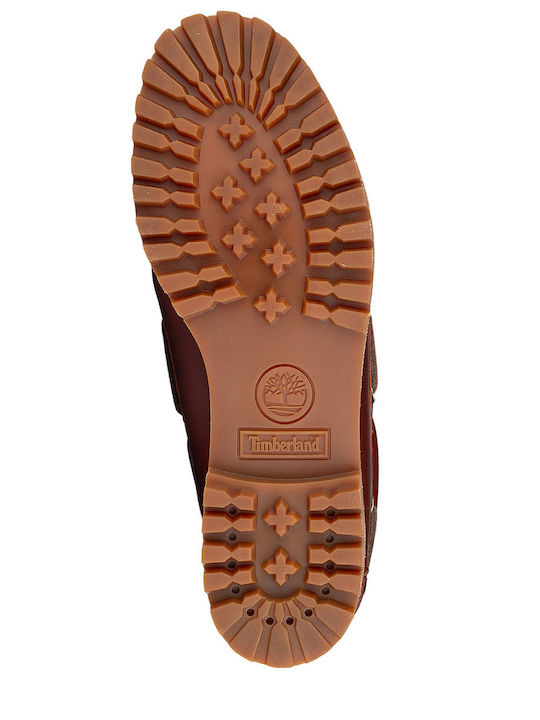 Leather Women's Boat Shoes in Brown Colour