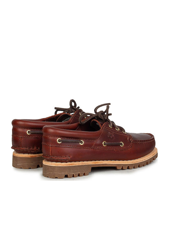 Leather Women's Boat Shoes in Brown Colour