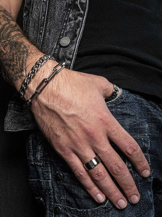 Theodora's Jewellery Men's Steel Wedding Ring