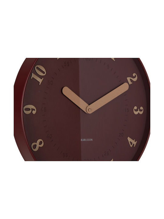 Karlsson Amena Wall Clock Plastic Burgundy 40x4cm