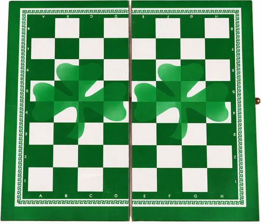 Panathinaikos Σετ Ξύλινα Πούλια & Ζάρια για Τάβλι Πράσινο / Μπλε 6cm