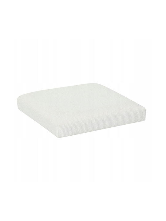 Living Room Stool With Storage Space Upholstered With Fabric Modul White 31x31x31cm