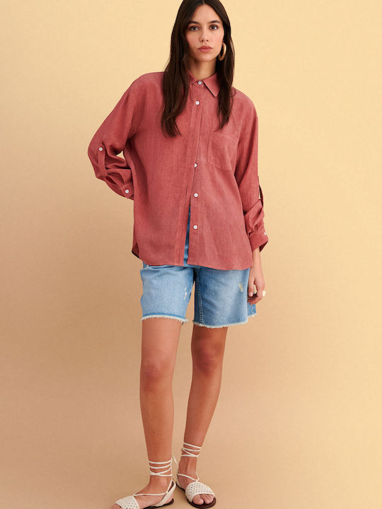 Long Sleeve Women's Shirt Red