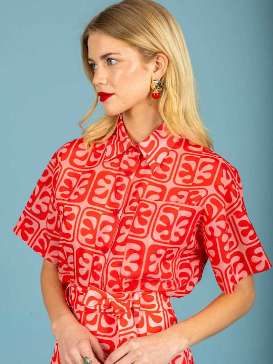 Short Sleeve Women's Shirt Pink