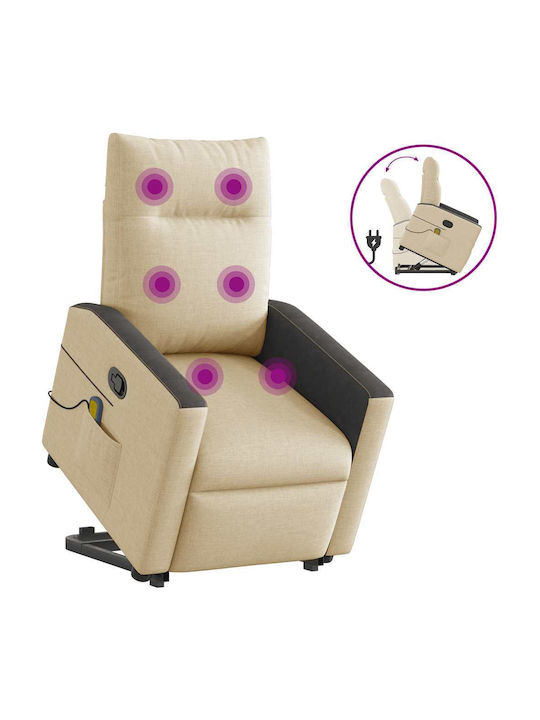 Relax Armchair Massage with Footstool Cream 50x54x100cm