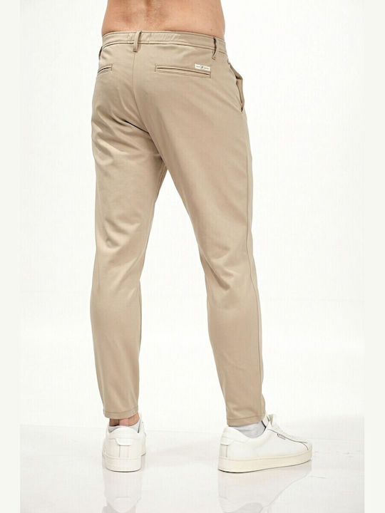 Noribu Elastic Trousers in Regular Fit Beige
