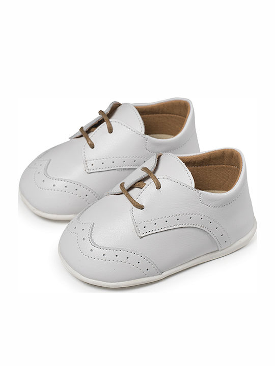 Babywalker Brogues White Baptism Leather Soft Sole Oxfords