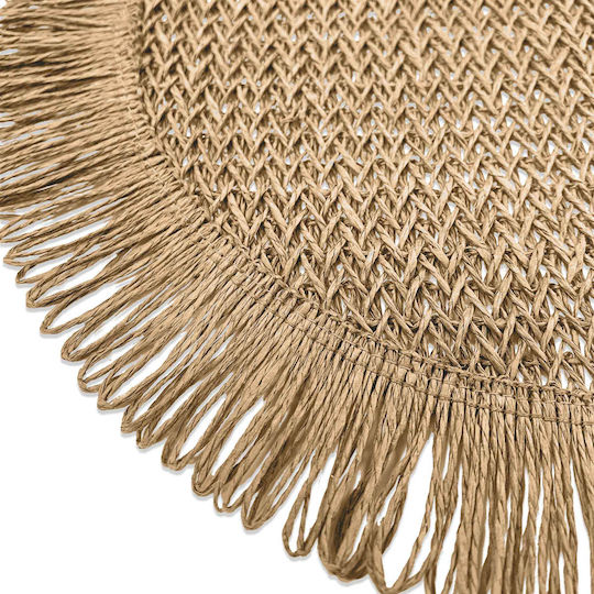 Pepita Round Paper Brown Placemats 38cm