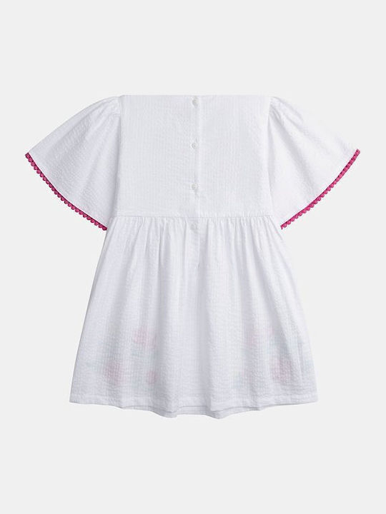 Mädchenkleid Blumen Weiß