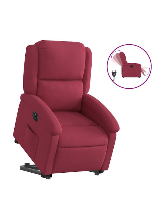 Relaxsessel mit Fußhocker Samt Bordeaux 71x86.5x99.5cm