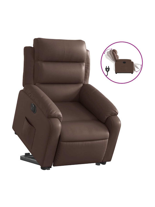 Relax Armchair with Footstool from Leatherette Coffee 75x92.5x100cm