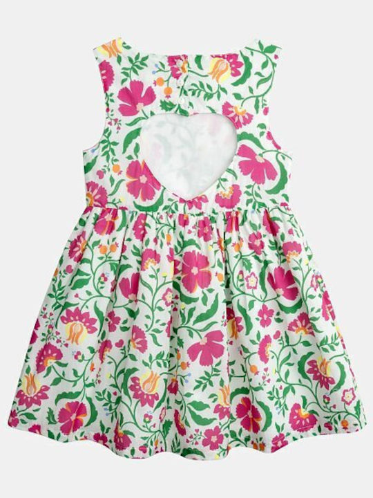 Girls Dress Sleeveless Floral White