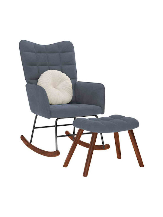Rocking Armchair with Footstool Dark Grey 61x78x98cm