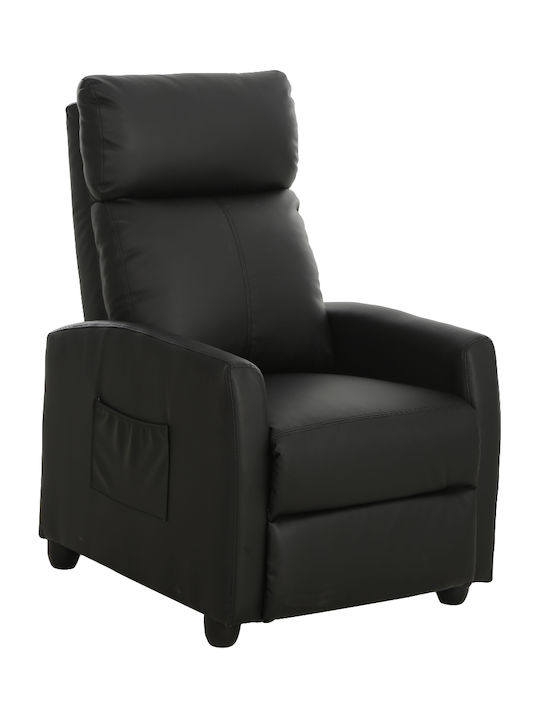 Fray Relaxsessel Friseurwaschbecken aus Kunstleder Schwarz 67x74x109cm