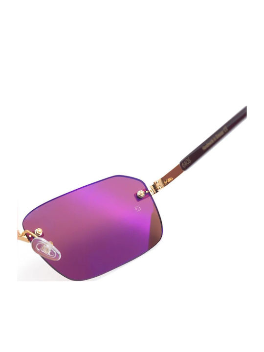 Faos Damenträger Sonnenbrille mit Gold Metallrahmen