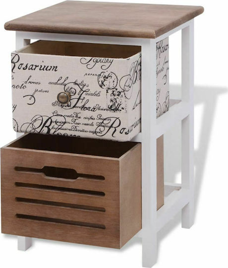 Κομοδίνα από Μασίφ Ξύλο Πολύχρωμα 2τμχ 30x28x46cm 242883
