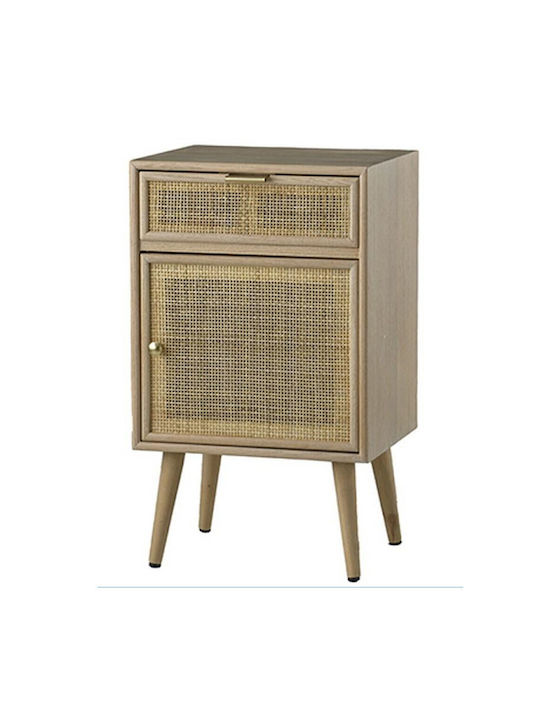 Wooden Bedside Table Beige 42x34.5x71cm