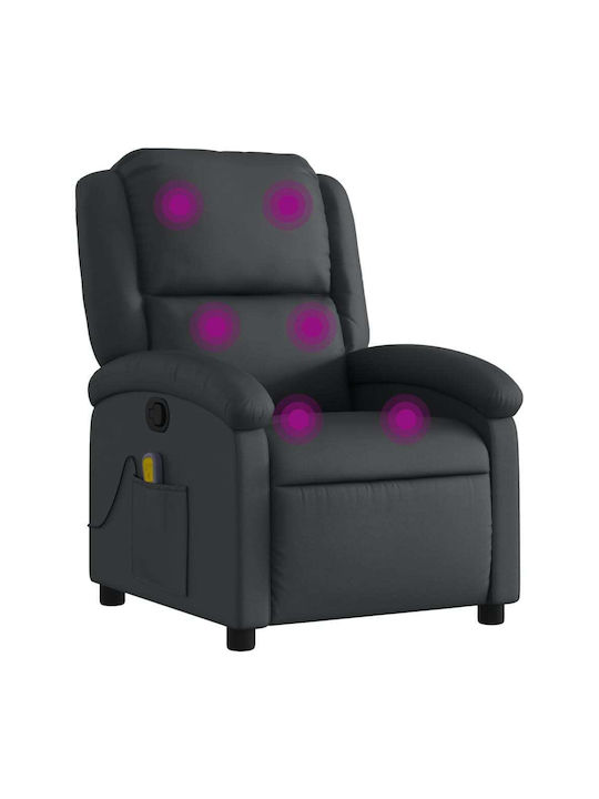 Фотьойл Relax Масаж С поставка за крака от Естествена Кожа Dark 71x86.5x99.5см