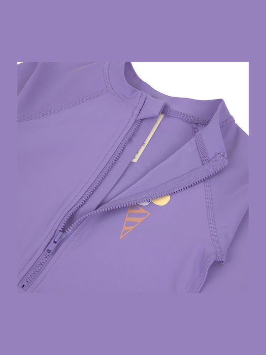 Laessig Ice Cream Kids One-Piece Swimsuit With Long Sleeve Ice Cream Purple