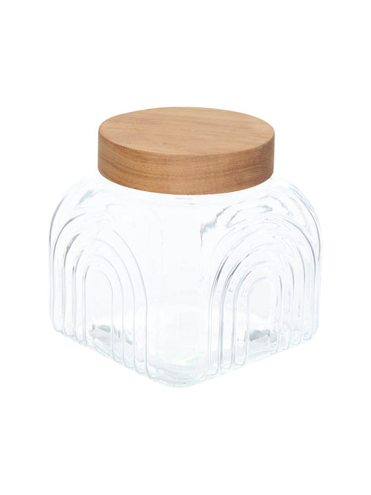 5Five F-v Arche Glass Transparent Sugar Pasta Jar with Airtight Lid 2400ml 1 Piece
