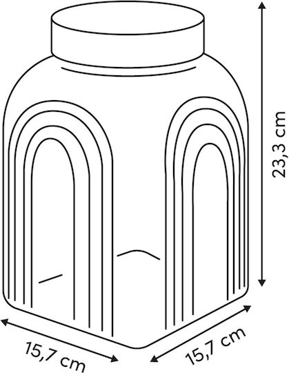 5Five F-five Arche Glass Jar for Sugar and Pasta with Airtight Lid Transparent 4000ml
