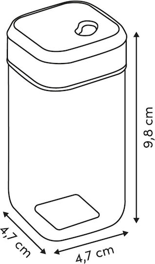 5Five General Use Vase with Lid Made of Silver Stainless Steel 4.7x4.7x10cm