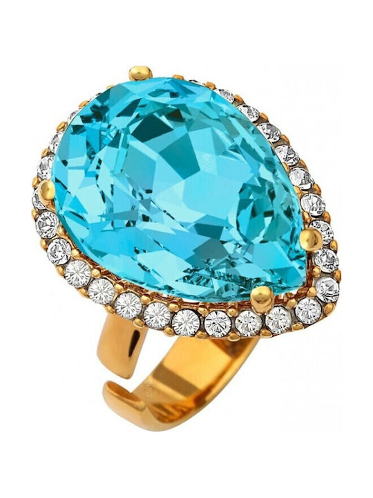 Verorama Women's Gold Plated Silver Ring