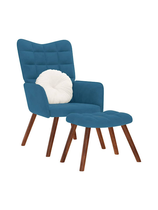 Bergère with Footstool Blue 61.5x69x95.5cm